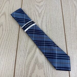 693 Club Room Men's Tie Powell Plaid 410 Navy Blue $55 Polyester
